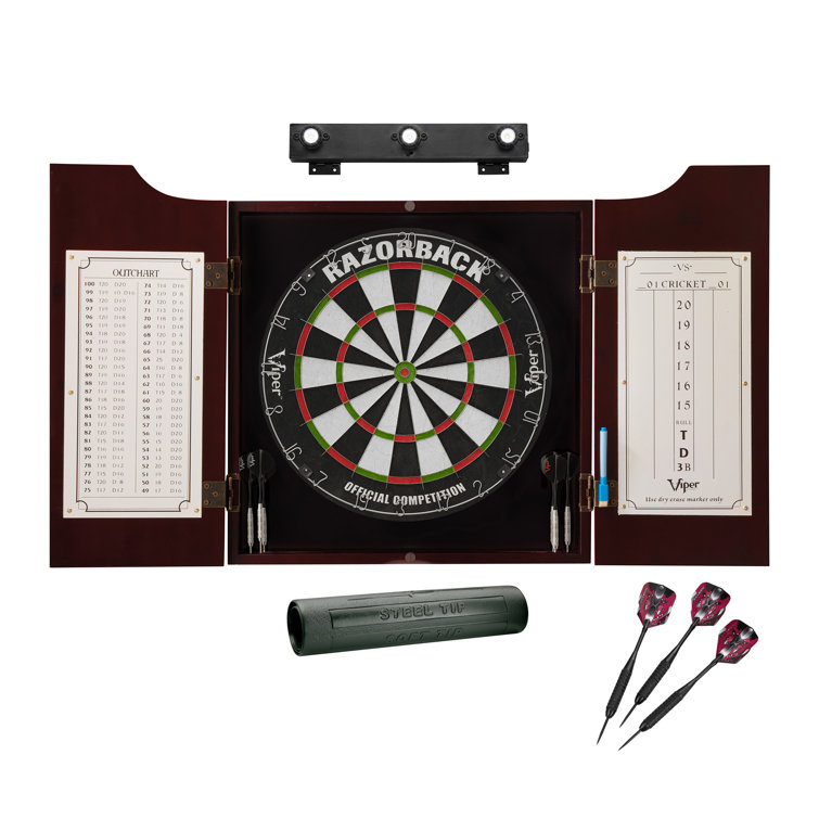 Viper Razorback Sisal Dartboard, Hudson Dart Mat, Black Mariah